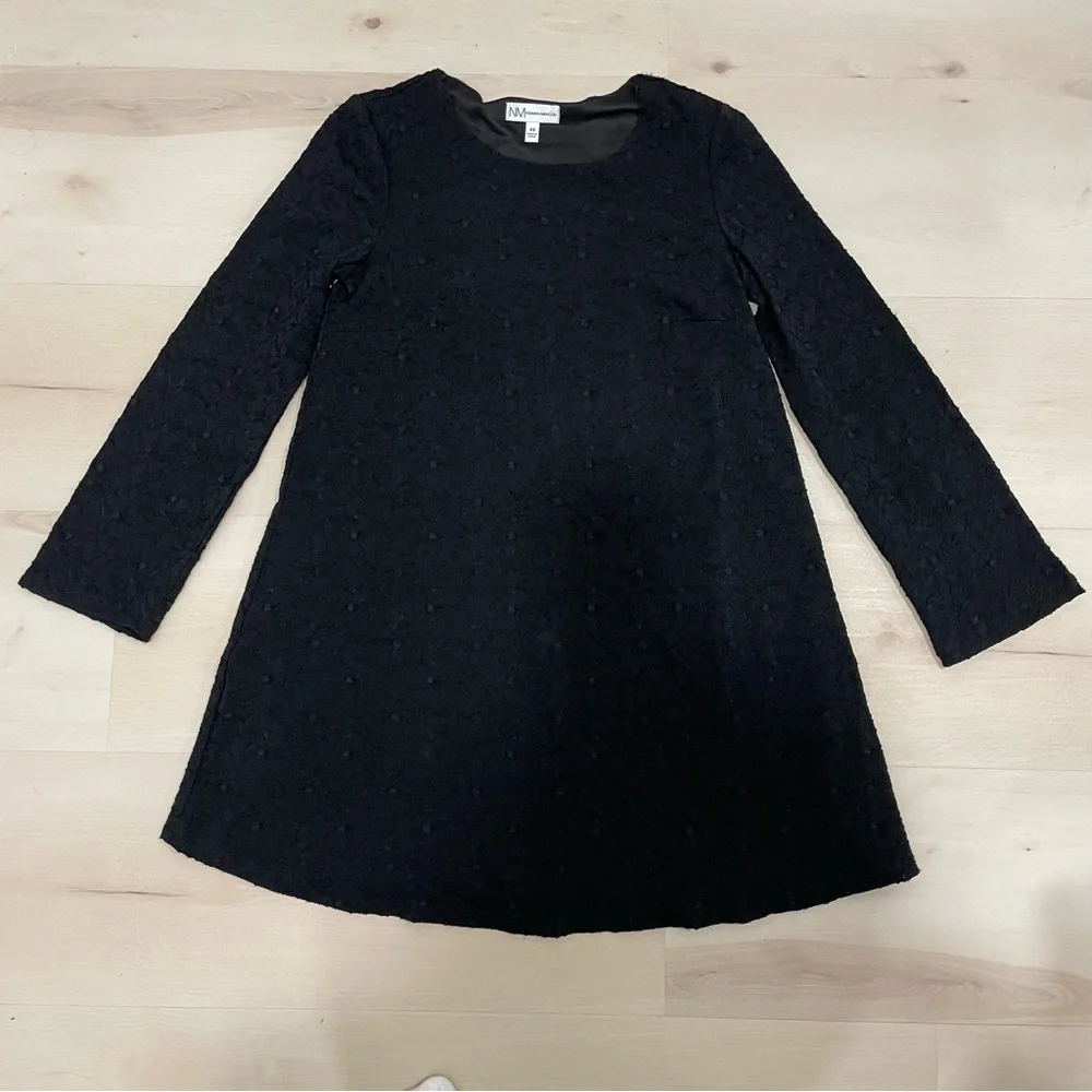 Neiman Marcus Women's XS Little Black Dress Lace Longsleeve Lined - Picture 2 of 14